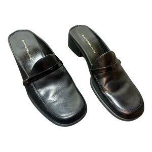 BANDOLINO Kanopy Black Leather Loafers Slip-On Mules